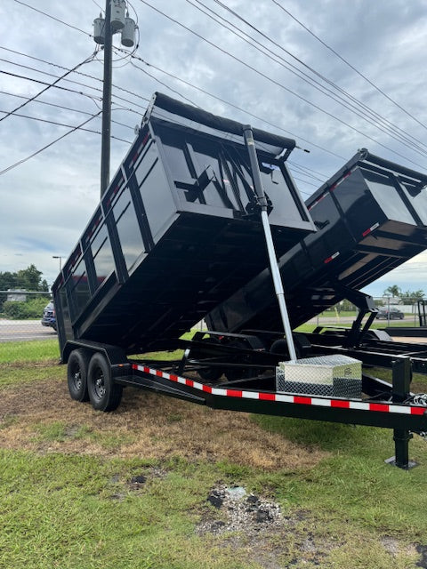 2026 7X14TA DUMP TRAILER 4FT WALLS 1742l