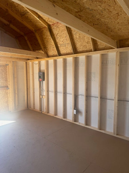 2025 12x16 LOFTED BARN CAPE COD GRAY 8948